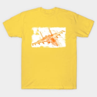 Aviation Fighter Jet orange T-Shirt